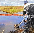 Ручной щёточный олеофильный скиммер СОр в условиях ЛАРН